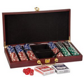 Rosewood Finish 300 Chip Poker Set